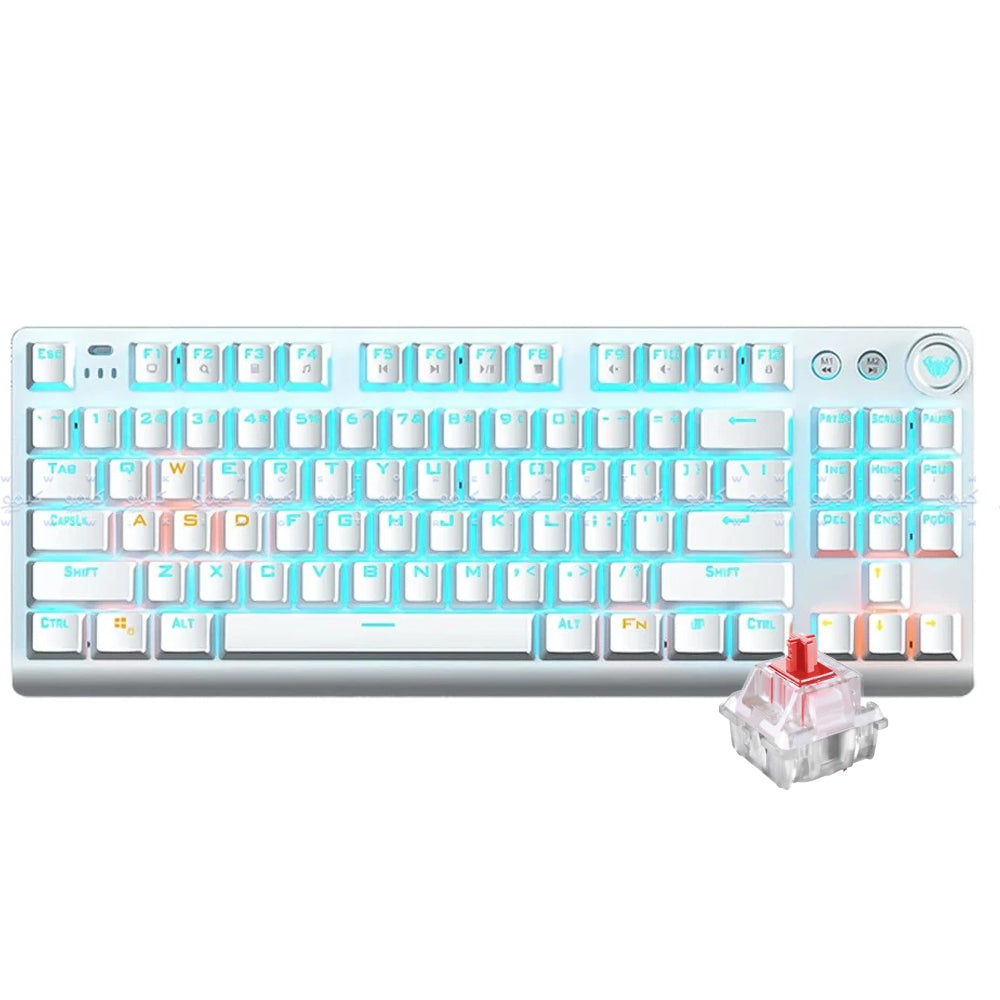 Aula Wind F3001 Red Switch Bluetooth Wireless & Wired Gaming Keyboard English - White