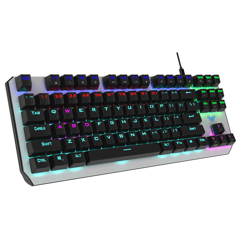 Aula Wind F3087 Blue Switch Wired Rainbow Gaming Keyboard English & Arabic 