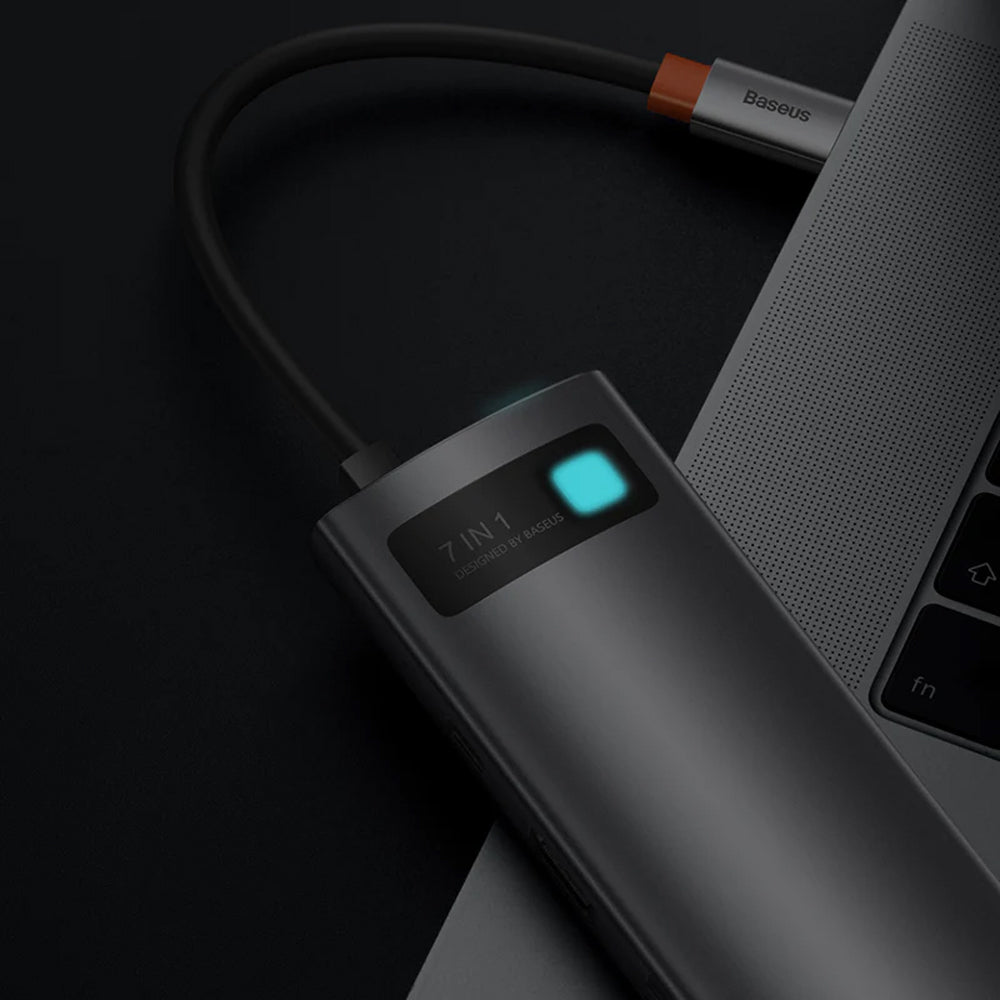 محول موزع تايب سي 7 في 1 باسيوس Metal Gleam