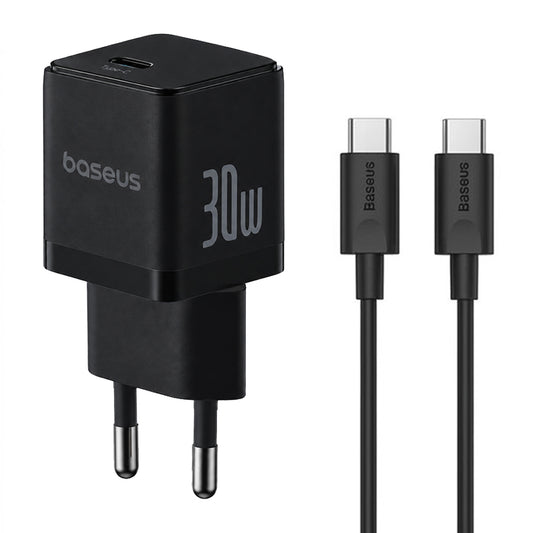 Baseus Palm CCZC30CE Mini Wall Charger PD Type-C + Type-C Cable 30W Fast Charging
