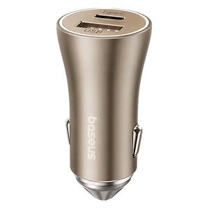 Baseus PrimeTrip VP1 CCJDZ-MC Car Charger USB + Type-C 60W Fast Charging - Starlight Gold