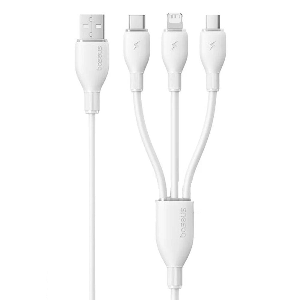 Baseus Ultra-Fast CB000161 USB To (Type-C + Micro + Lightning) 3in1 Cable 3.5A Fast Charging 1.3m 