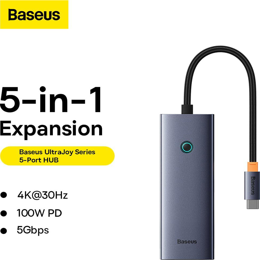 محول موزع تايب سي 5 في 1 باسيوس UltraJoy BS-OH150