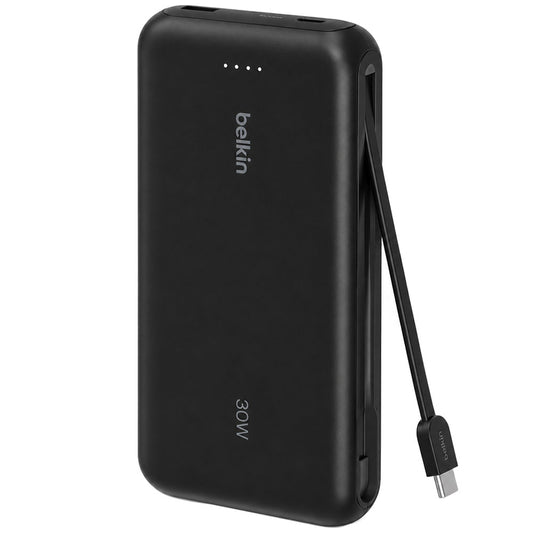 Belkin BoostCharge BPB024 Power Bank USB + Type-C 30W Fast Charging 20000mAh Built-In Type-C Cable - Black