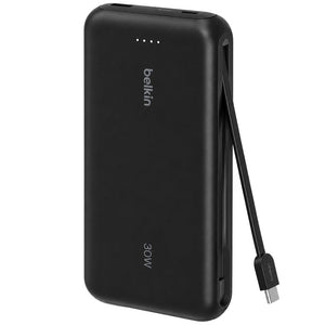 Belkin BoostCharge BPB024 Power Bank USB + Type-C 30W Fast Charging 20000mAh Built-In Type-C Cable - Black