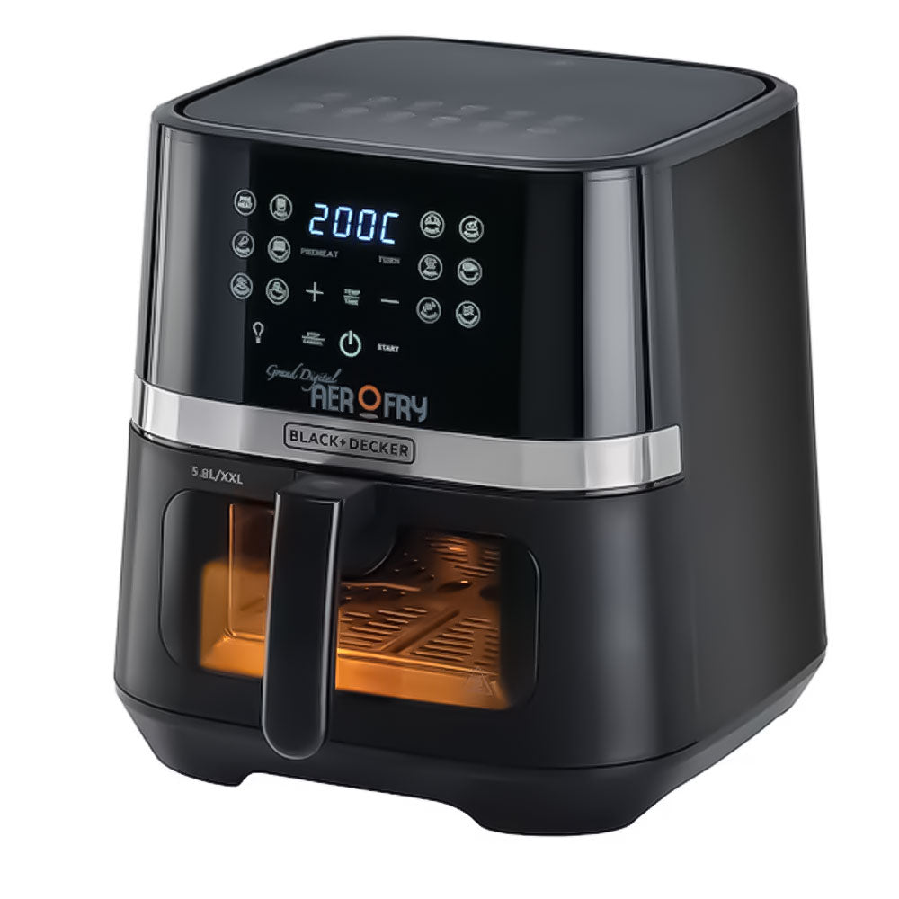 Black + Decker Air Fryer 12 In 1 Multifunction Aerofry AF5800-B5 5.8L 1800W