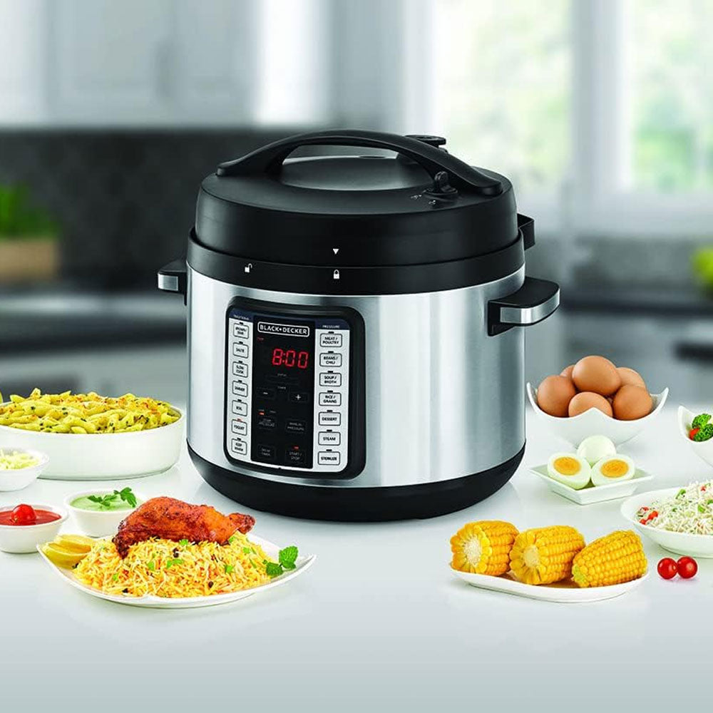 حلة ضغط كهربائية سمارت بلاك + ديكر 9 في 1 10 لتر