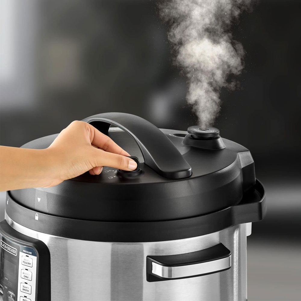 حلة ضغط كهربائية سمارت بلاك + ديكر 9 في 1 10 لتر 1350 وات 