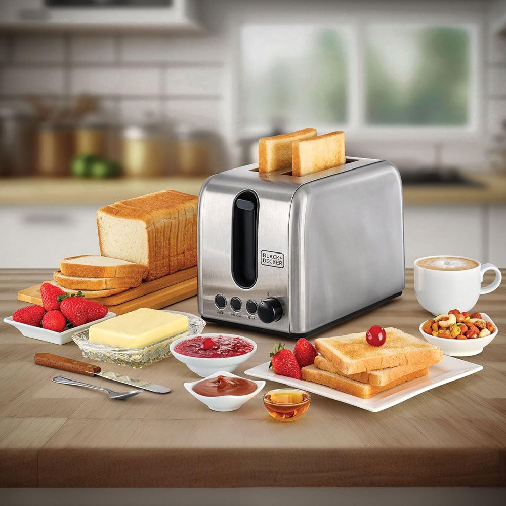 Black + Decker Toaster 1050W - Stainless Steel