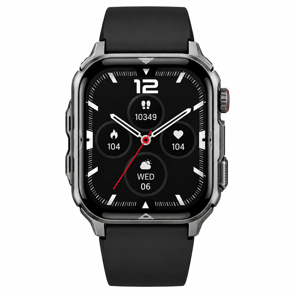 Blisbond Active Smart Watch Black Case With Black Silicone Strap