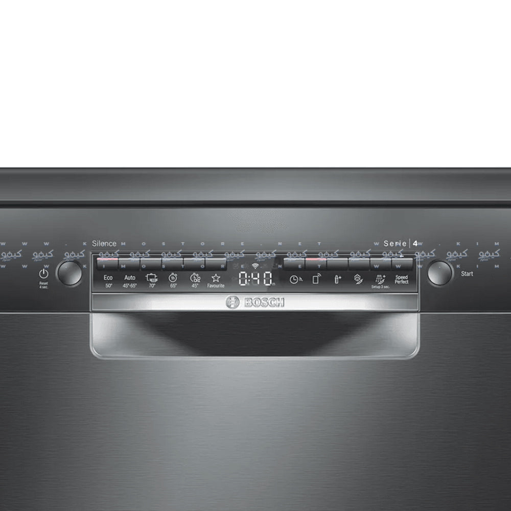 غسالة اطباق بوش 13 فرد 6 برامج 60 سم Series 4 SMS4IKC62T - أسود