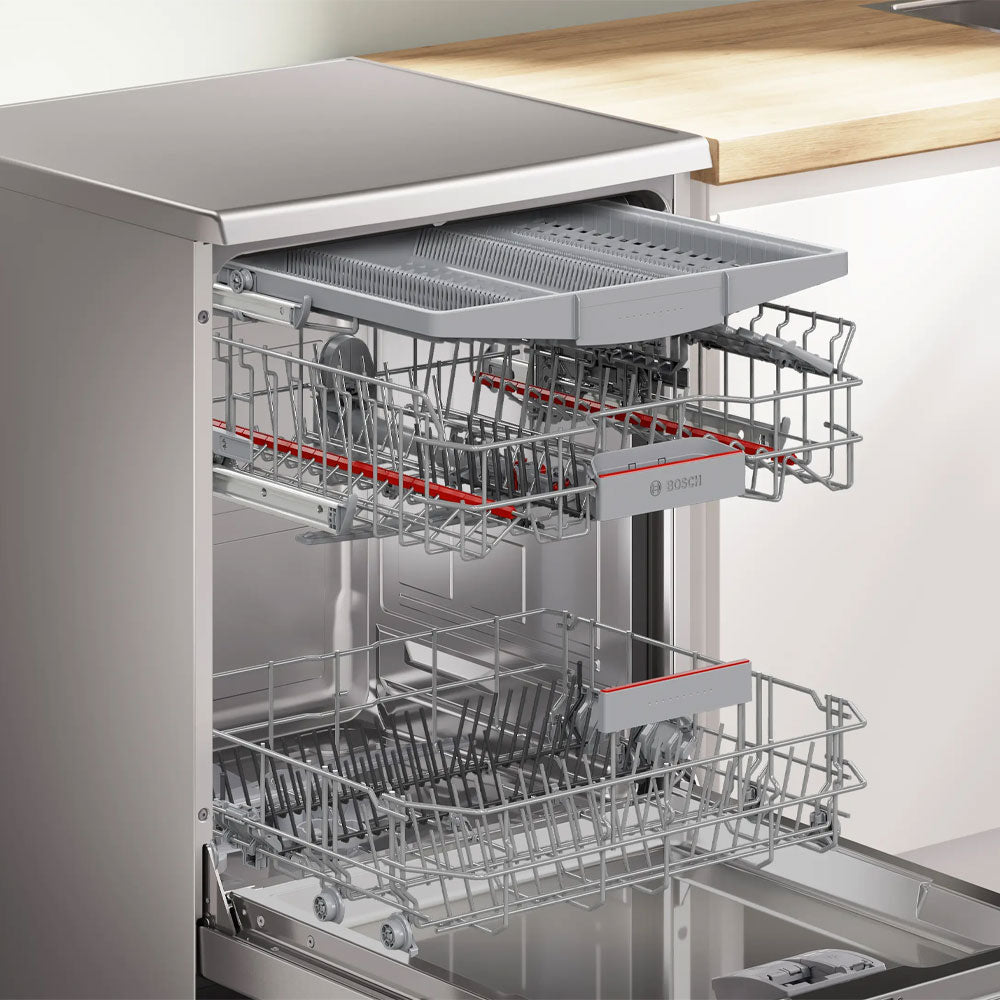 Bosch Free Standing Dishwasher Series 6 SMS6EMI11V 13 Person 8 Program 60cm - Silver Inox