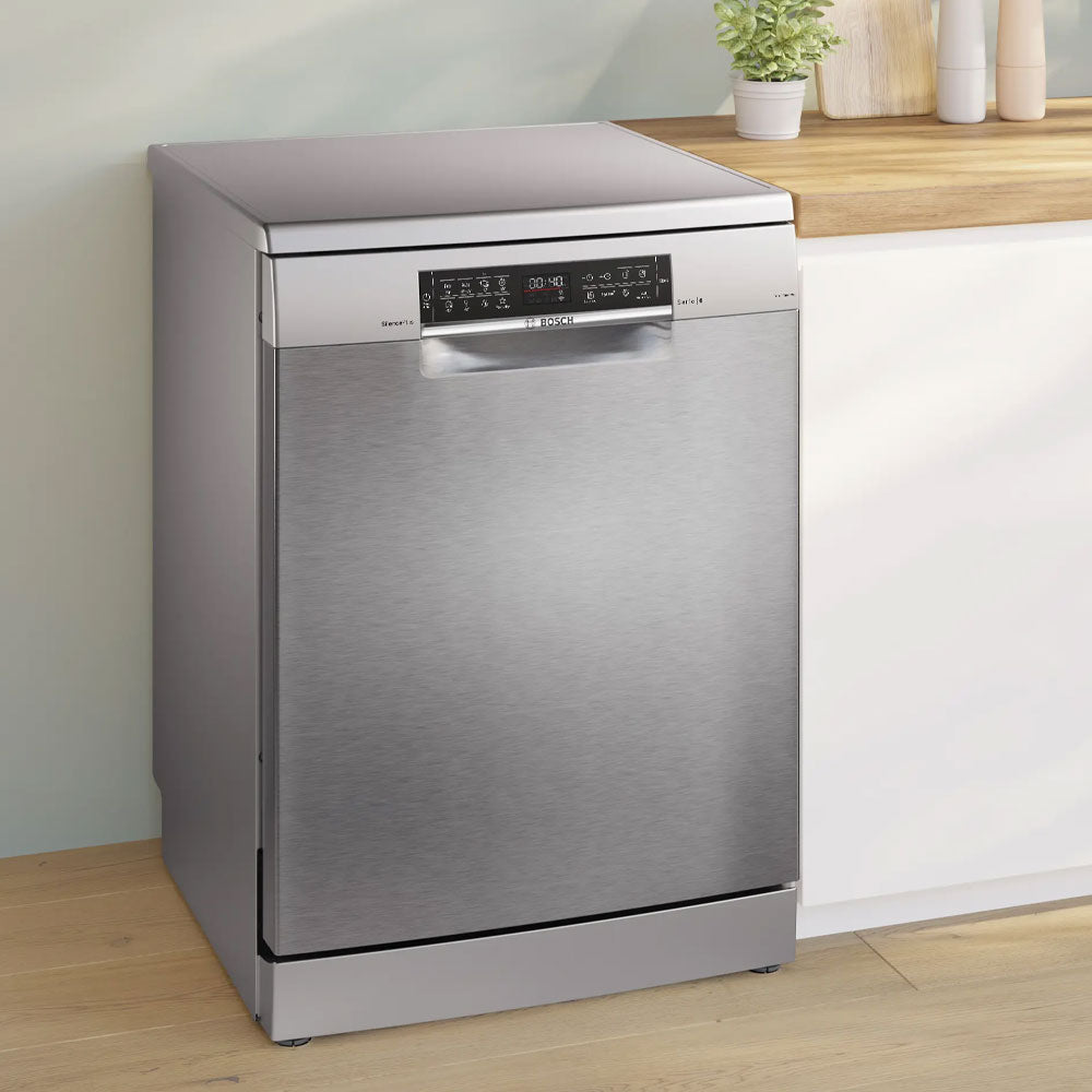 Bosch Free Standing Dishwasher Series 6 SMS6EMI11V 13 Person 8 Program 60cm - Silver Inox