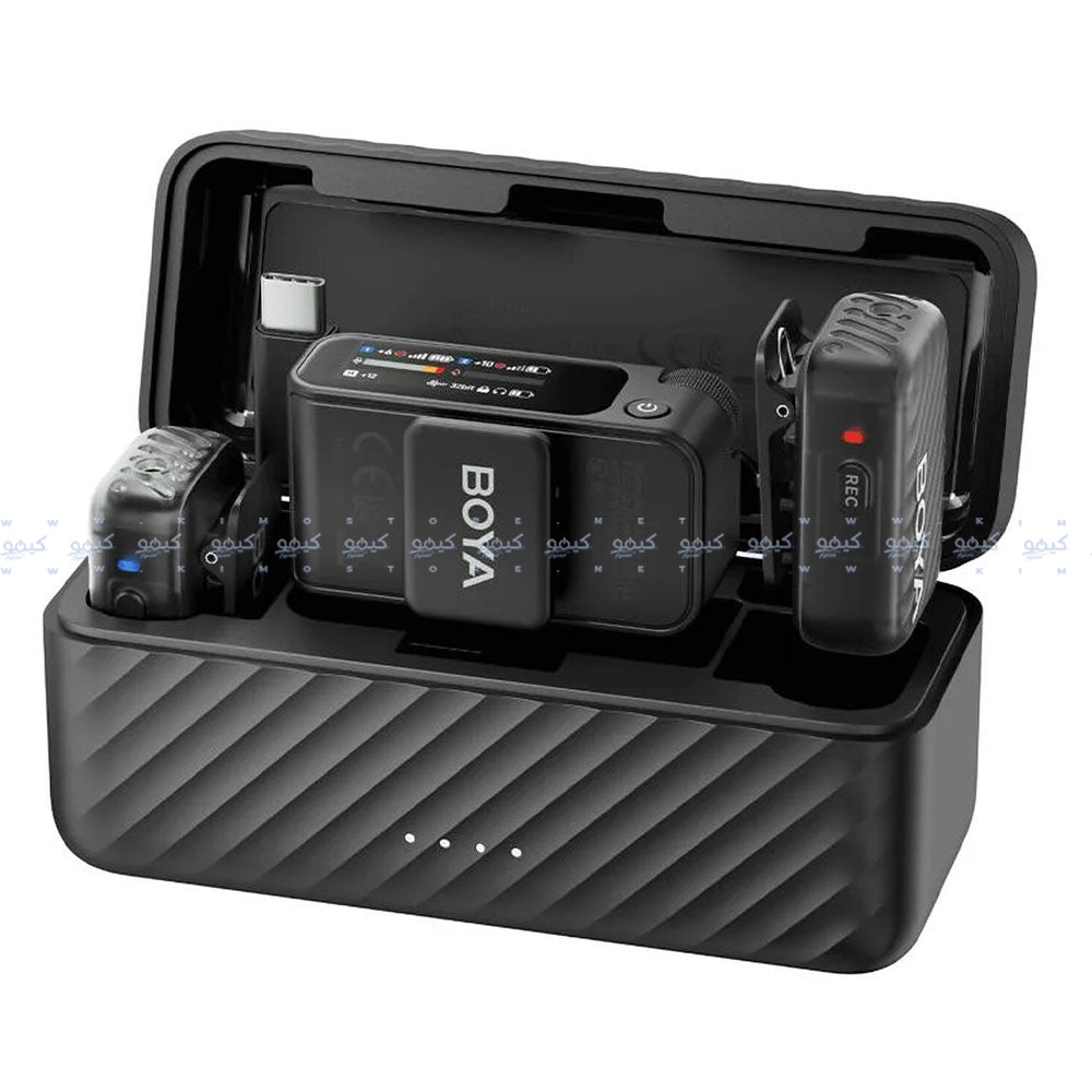  نظام ميكروفون بويا لاسلكي 2 في 1 ثنائي القناة BOYAMIC 2-02 - أسود 