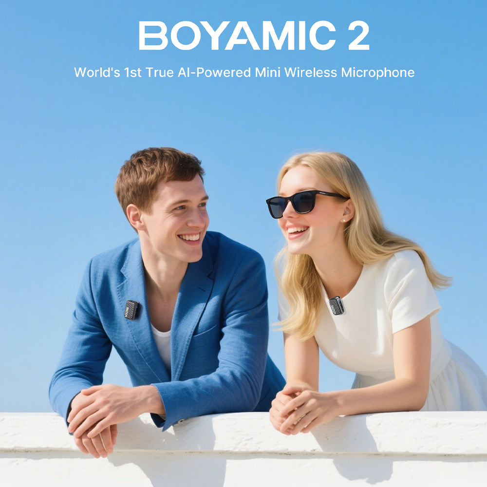  نظام ميكروفون بويا لاسلكي 2 في 1 ثنائي القناة BOYAMIC 2-02 - أسود 