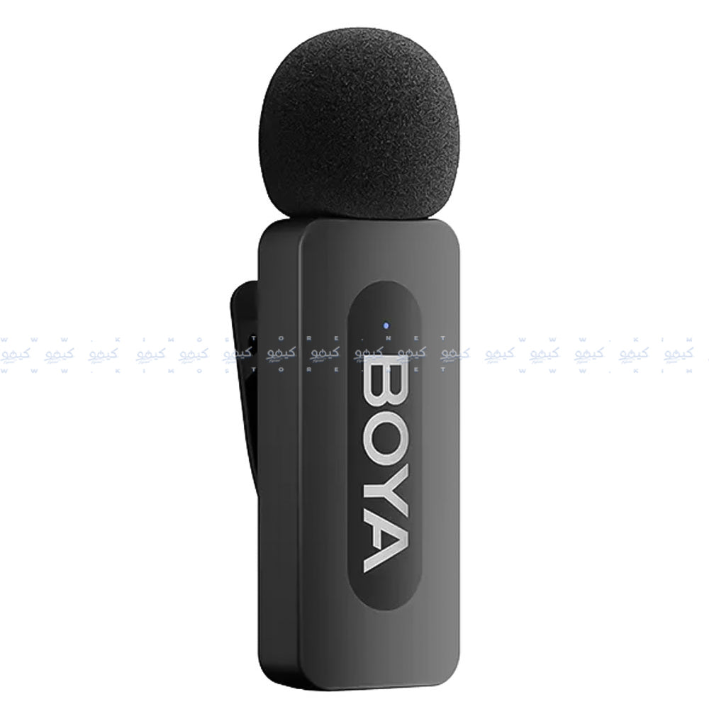 نظام ميكروفون بويا لاسلكي ثنائي القناة بمنفذ لايتنينج 2.4 جيجاهرتز BY-V3 - أسود