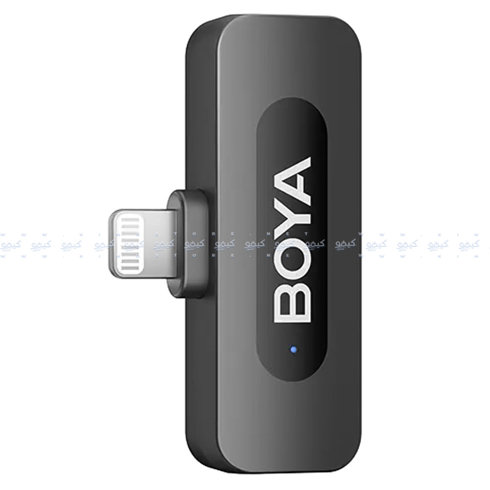 نظام ميكروفون بويا لاسلكي ثنائي القناة بمنفذ لايتنينج 2.4 جيجاهرتز BY-V3 - أسود