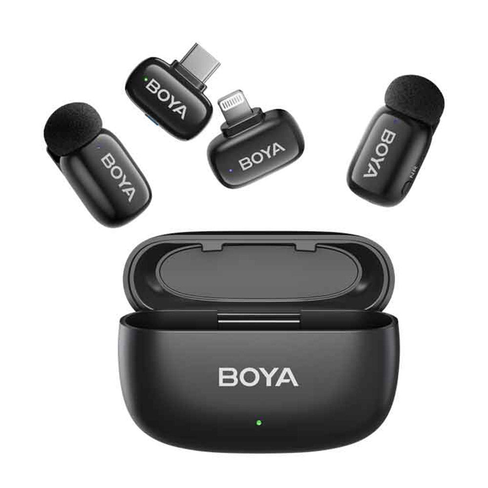 Boya Mini-01 2in1 2.4GHz Dual Channel Wireless Microphone System - Black