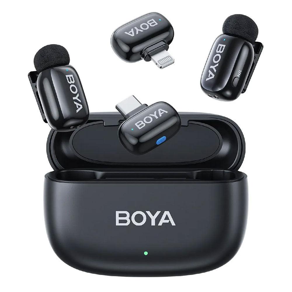 Boya Mini-12 Type-C+ Lightning 2.4GHz Dual Channel Wireless Microphone System - Black