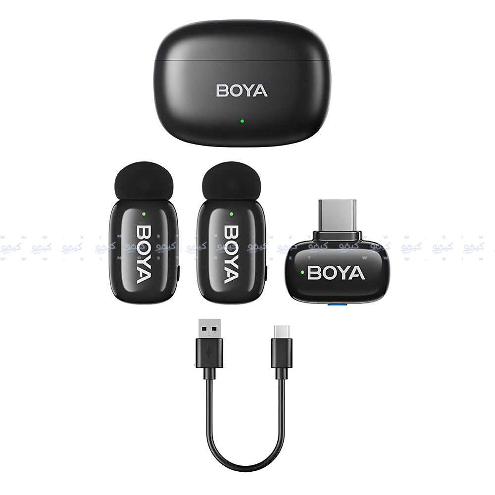 Boya Mini-14 Type-C 2.4GHz Dual Channel Wireless Microphone System - Black