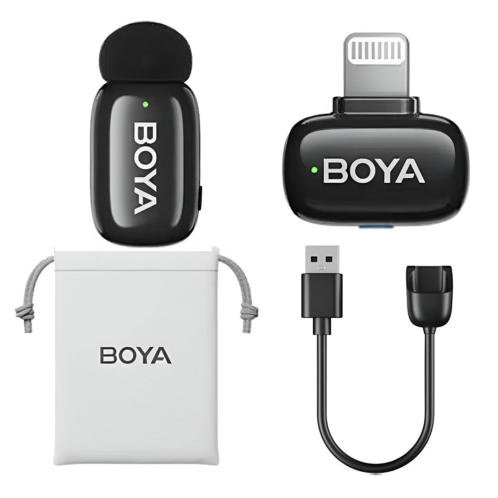 Boya Mini-16 Lightning 2.4GHz Wireless Microphone System - Black
