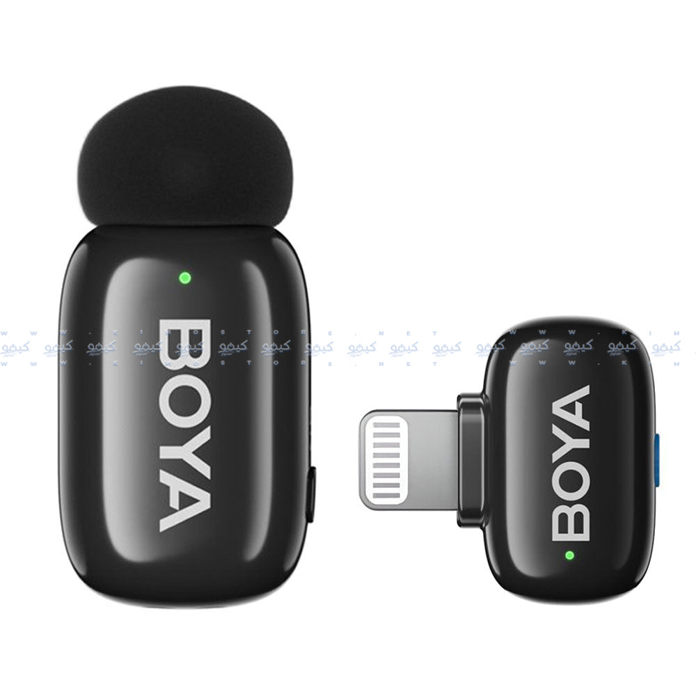 نظام ميكروفون بويا لاسلكي بمنفذ لايتنينج 2.4 جيجاهرتز Mini-16 - أسود
