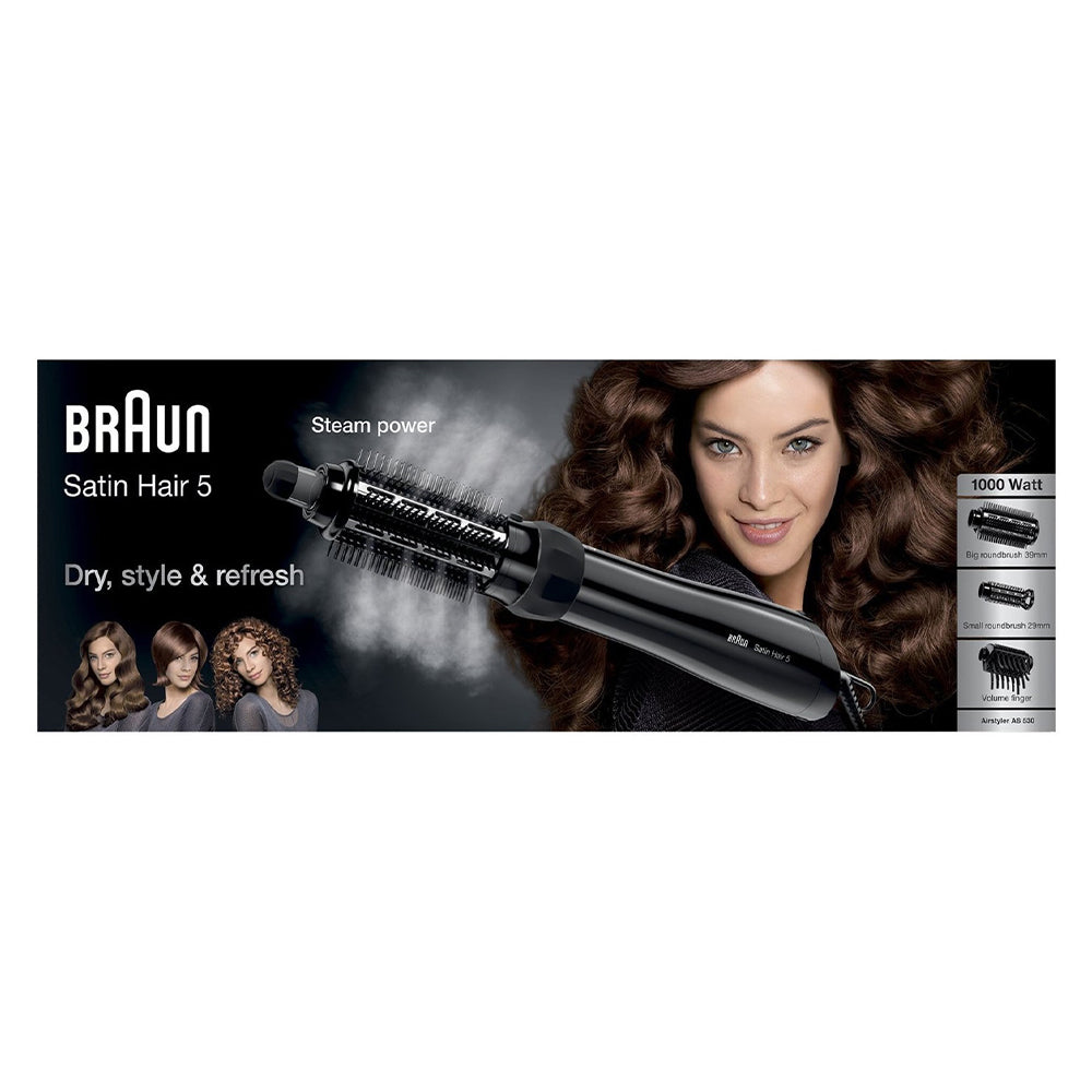 فرشاة لفرد الشعر اير ستايلر براون 1000 وات Satin Hair 5 AS530 - أسود