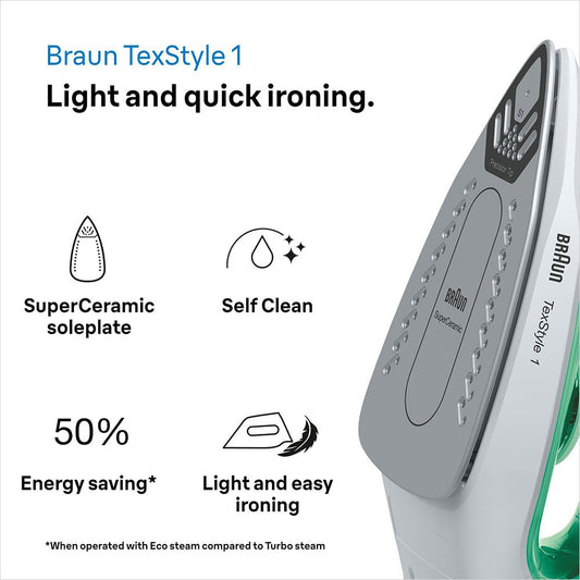 مكواة بخار براون 2000 وات Texstyle 1 SI040GR 