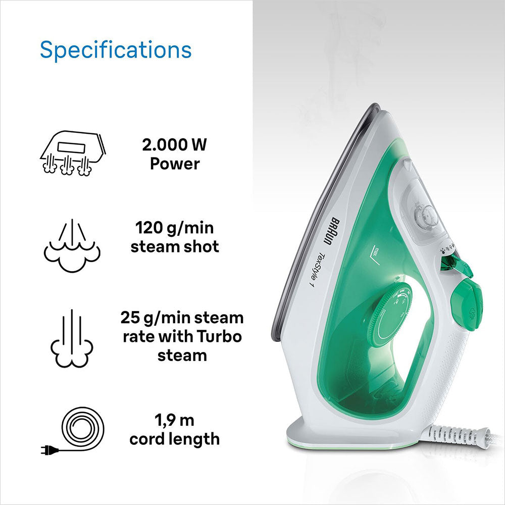 مكواة بخار براون 2000 وات Texstyle 1 SI040GR 