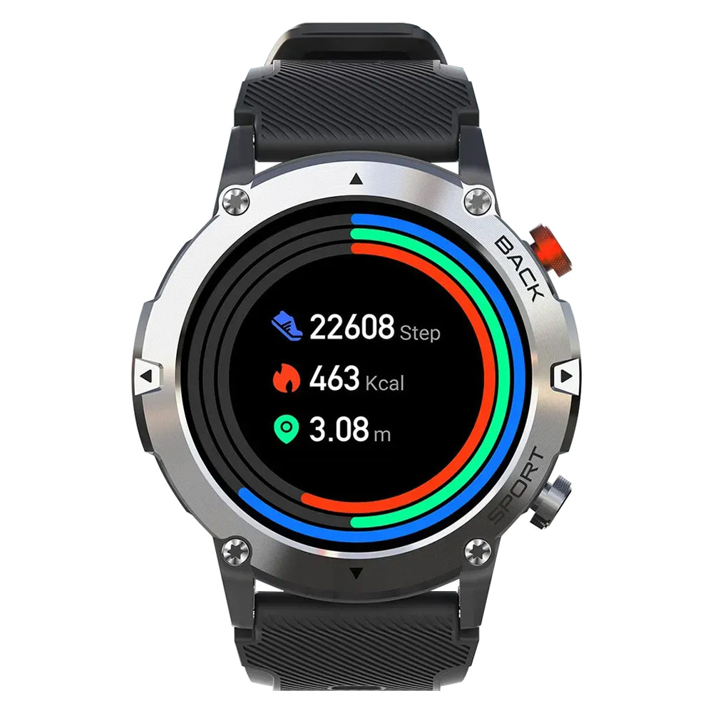 Buddy Crown J2 Smart Watch Black Case With Black Silicone Strap