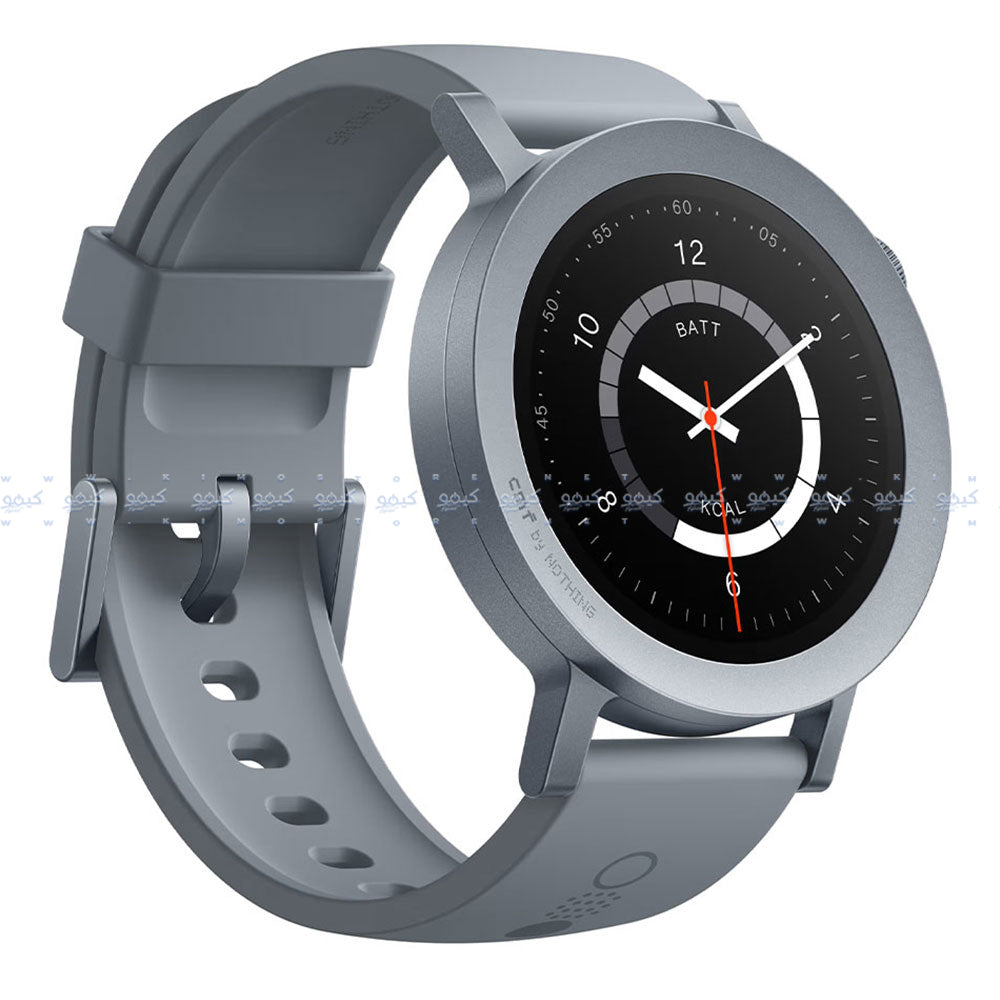 ساعة سمارت سي إم إف Pro 2 D398 تدعم (GPS) 45 ملم - هيكل معدني رمادي داكن مع سوار سيليكون مادي داكن