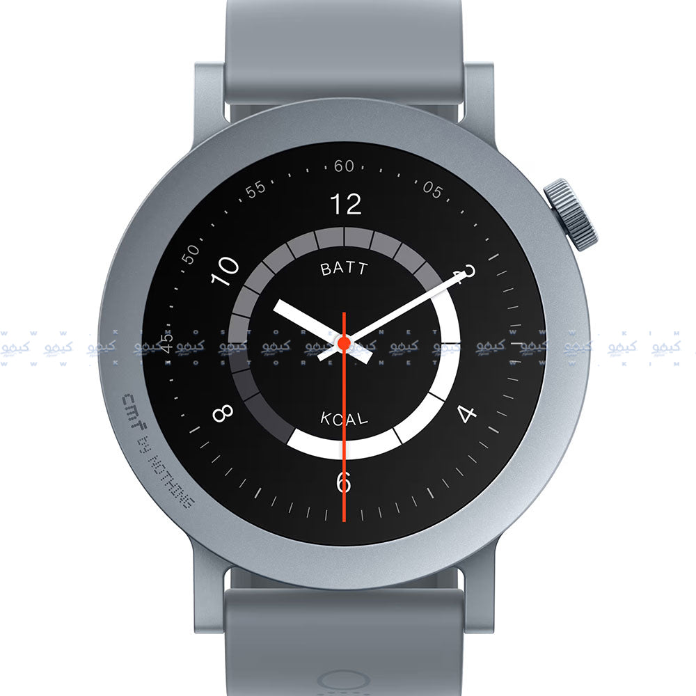 ساعة سمارت سي إم إف Pro 2 D398 تدعم (GPS) 45 ملم - هيكل معدني رمادي داكن مع سوار سيليكون مادي داكن
