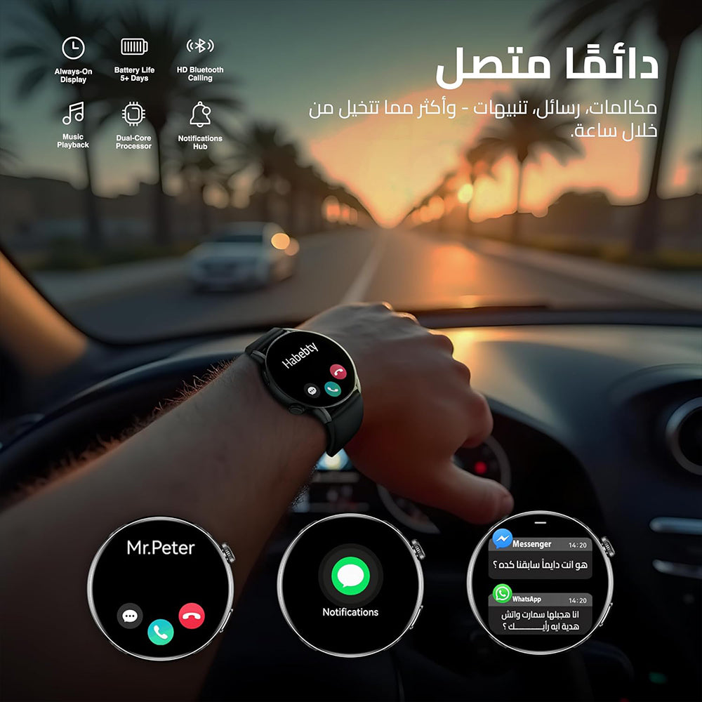 CardoO Watch X Orbit CGLWXO03B Smart Watch Black Zinc Alloy Case With Black Silicone Strap