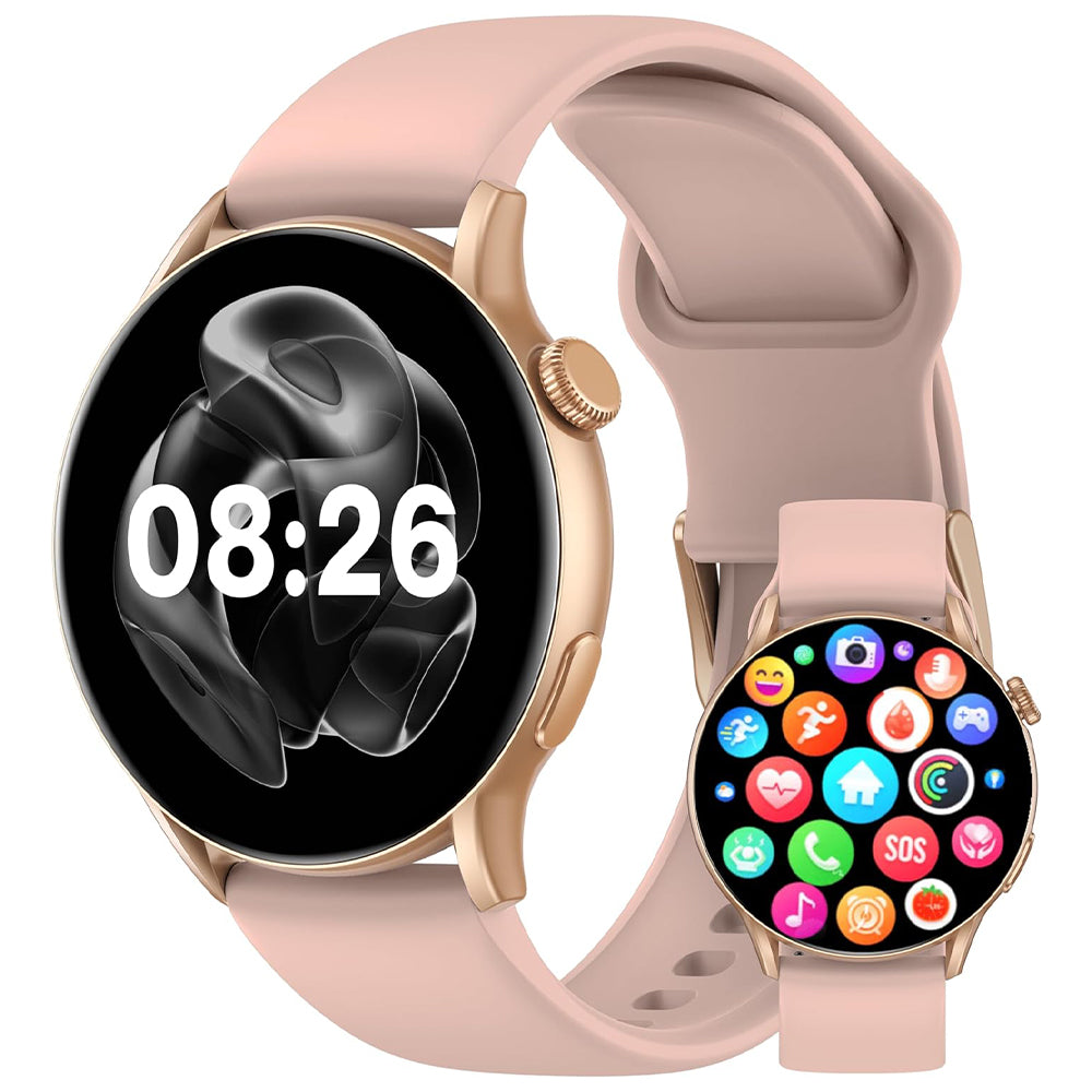 CardoO Watch X Orbit CGLWXO03G Smart Watch Gold Zinc Alloy Case With Rose Gold Silicone Strap