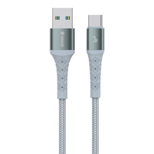 Celebrat CB-16-2 USB To Type-C Cable 3A Fast Charging 2m - Gray