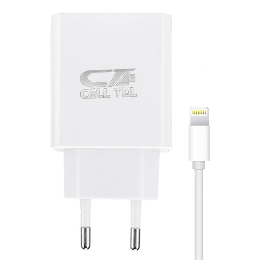 Cell Tel CT-105 Wall Charger Lightning Cable 2A Fast Charging
