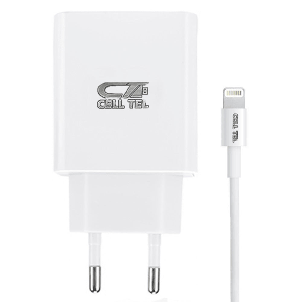 Cell Tel CT-15L Wall Charger Lightning Cable 2A Fast Charging