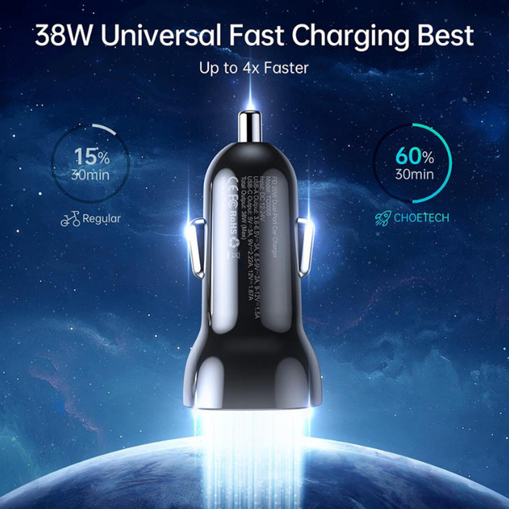 Choetech PD 20W Dual-Port Car Charger - XPRS