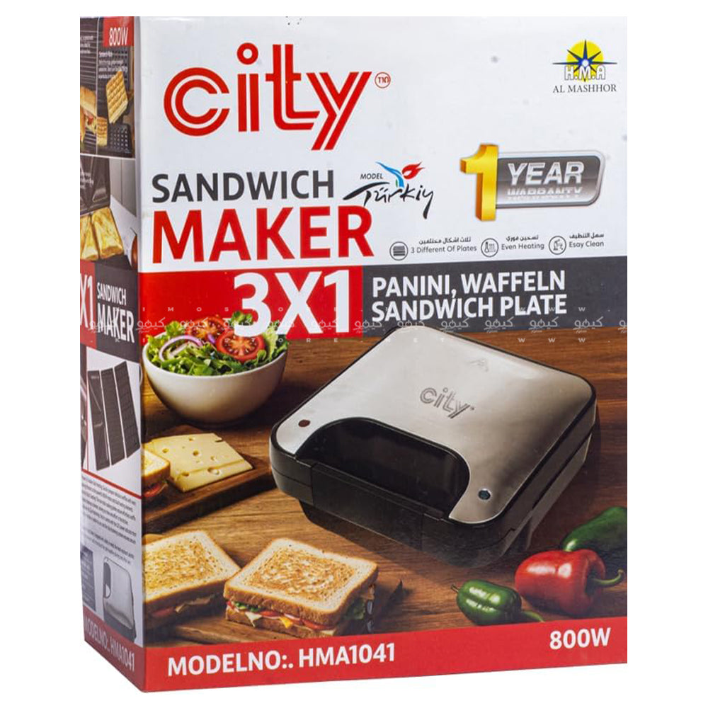 City Sandwich Maker 3x1 HMA1041 800W