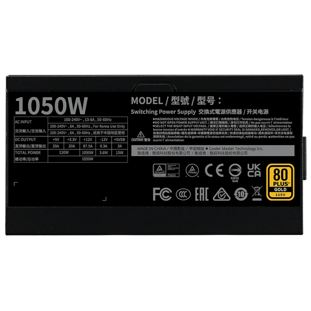 Cooler Master GX III Gold 1050 Entry Level 1050W 80 Plus Gold ATX Power Supply