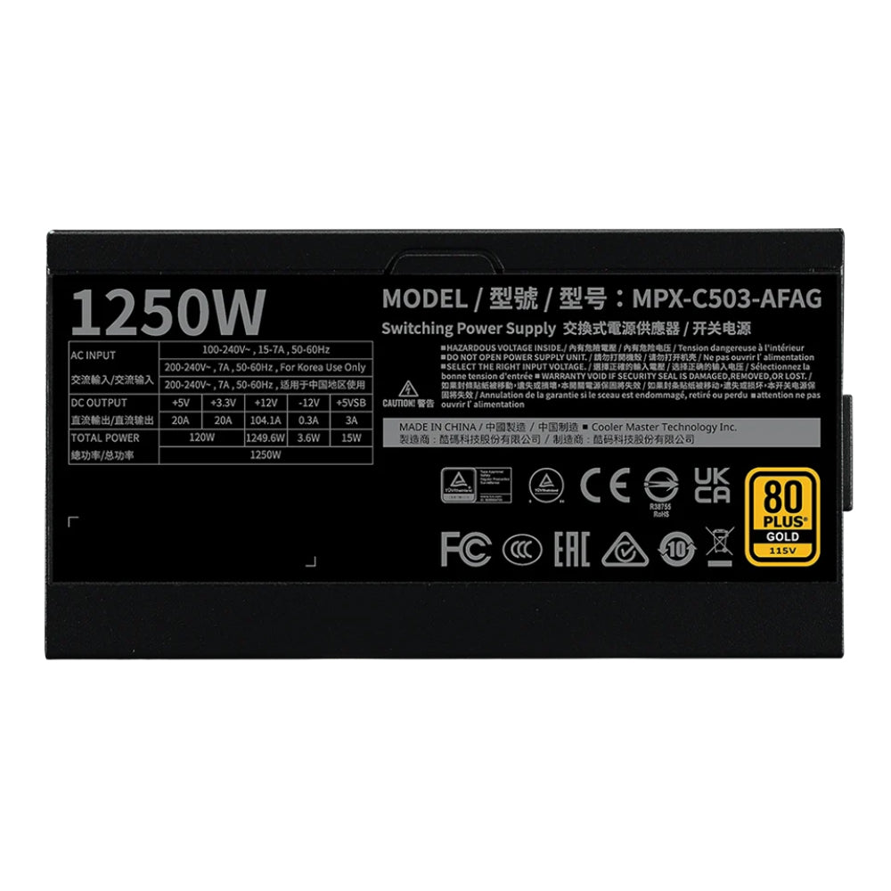 Cooler Master GX III Gold 1250 Entry Level 1250W 80 Plus Gold ATX Power Supply
