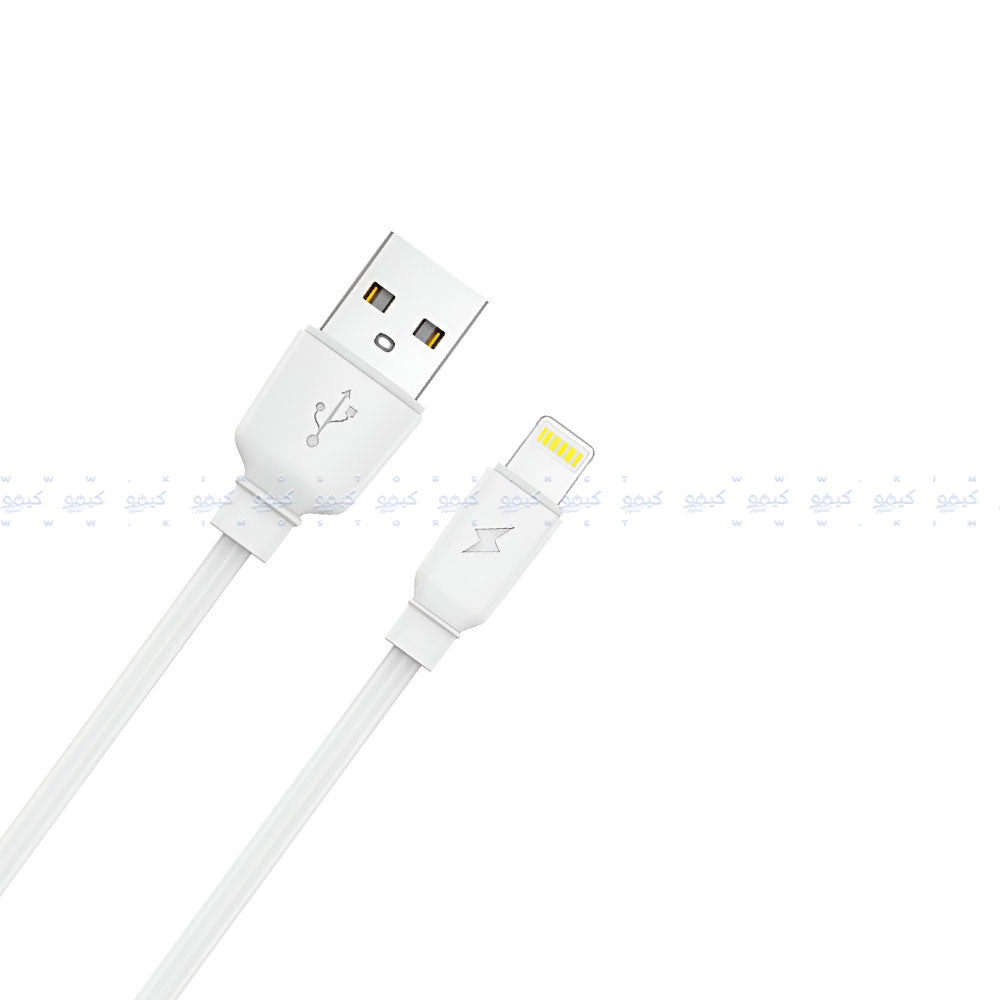 كابل شاحن موبايل كوجر يو اس بي إلى لايتنينج بقوه 2.4 امبير شحن سريع 1 متر L9 - أبيض