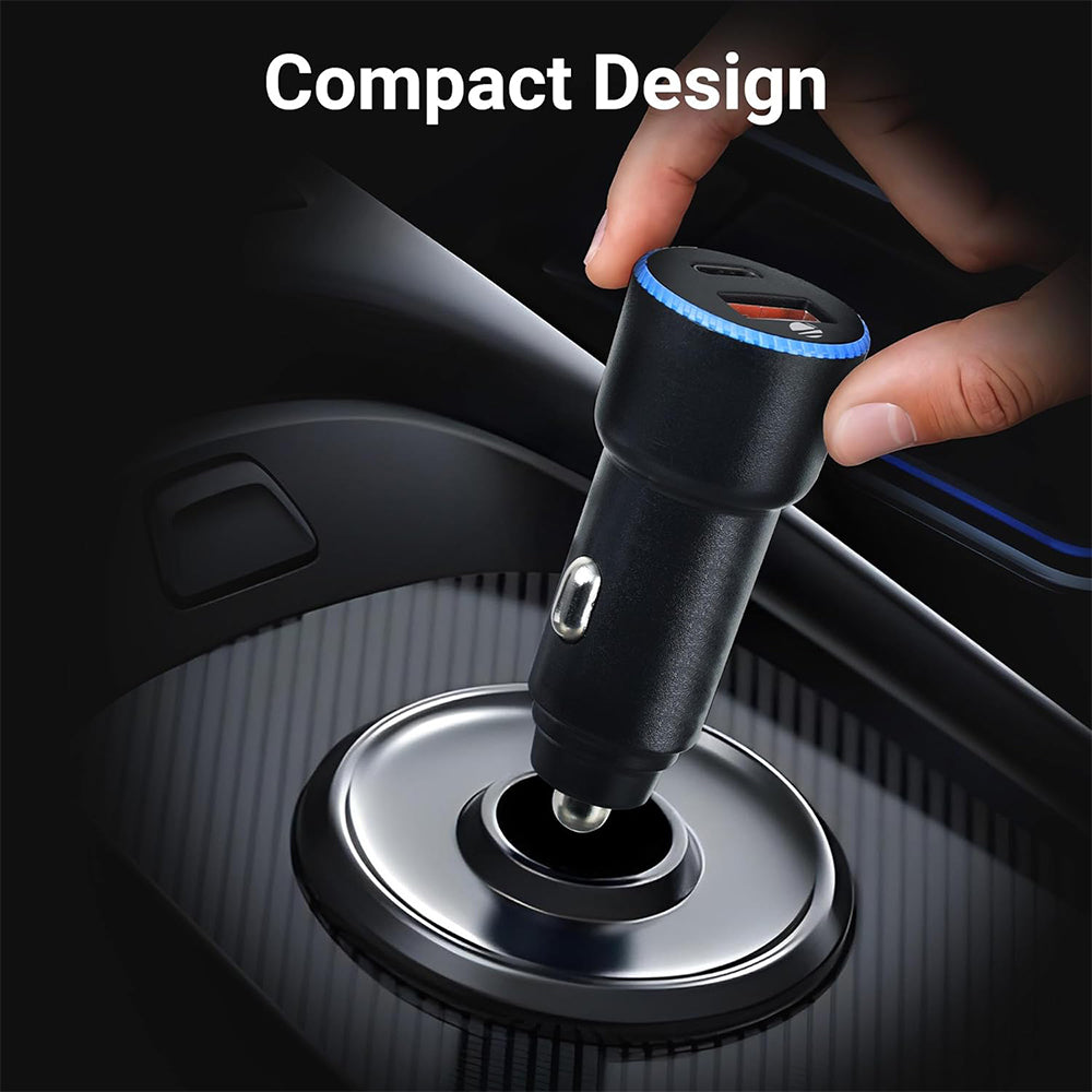 Cougar R7 Car Charger PD Type-C + QC USB 38W Fast Charging - Black