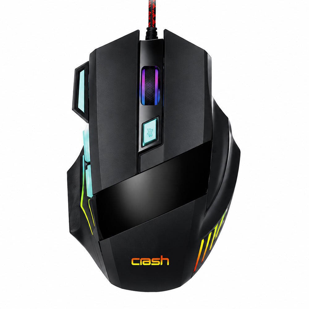 Crash X200 Wired Rainbow Gaming Keyboard + Mouse Combo English & Arabic