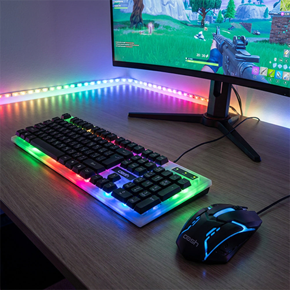Crash X90 Wired Backlit Keyboard + Mouse Combo