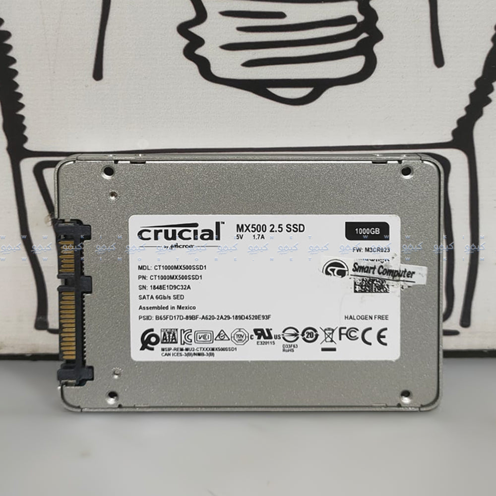 Crucial MX500 3D NAND 1TB SATA 2.5 Inch Internal SSD (Original Used)