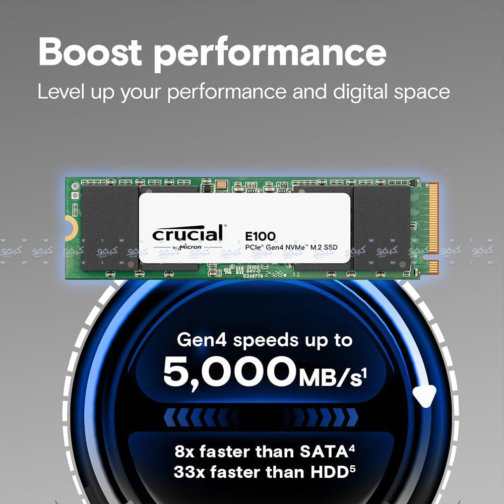 Crucial E100 2TB NVMe PCIe M.2 SSD