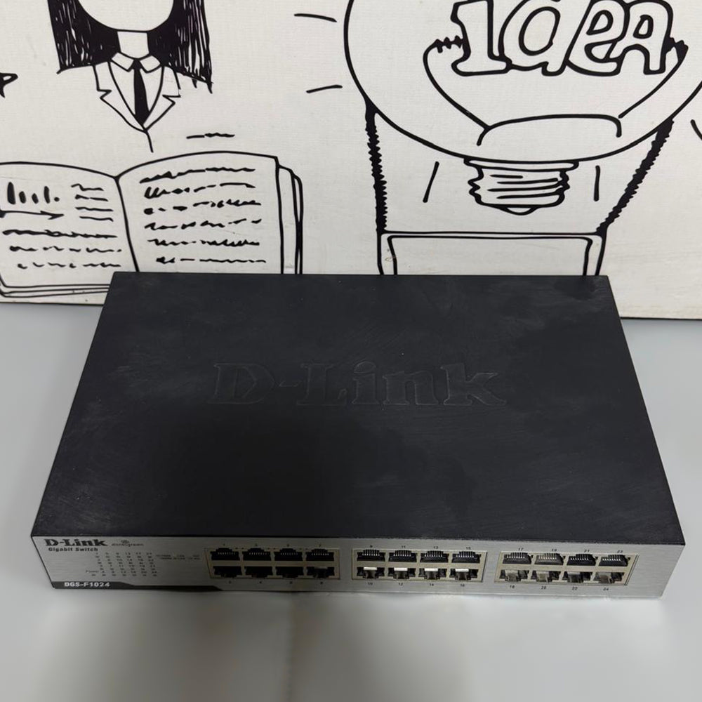 سويتش دي لينك 24 منفذ 10/100/1000 ميجابت في الثانية DGS-F1024 Unmanaged Rackmount (استعمال)