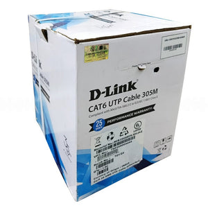 كابل نت وورك دي لينك 305 متر 24AWG Cat6 UTP - رمادي