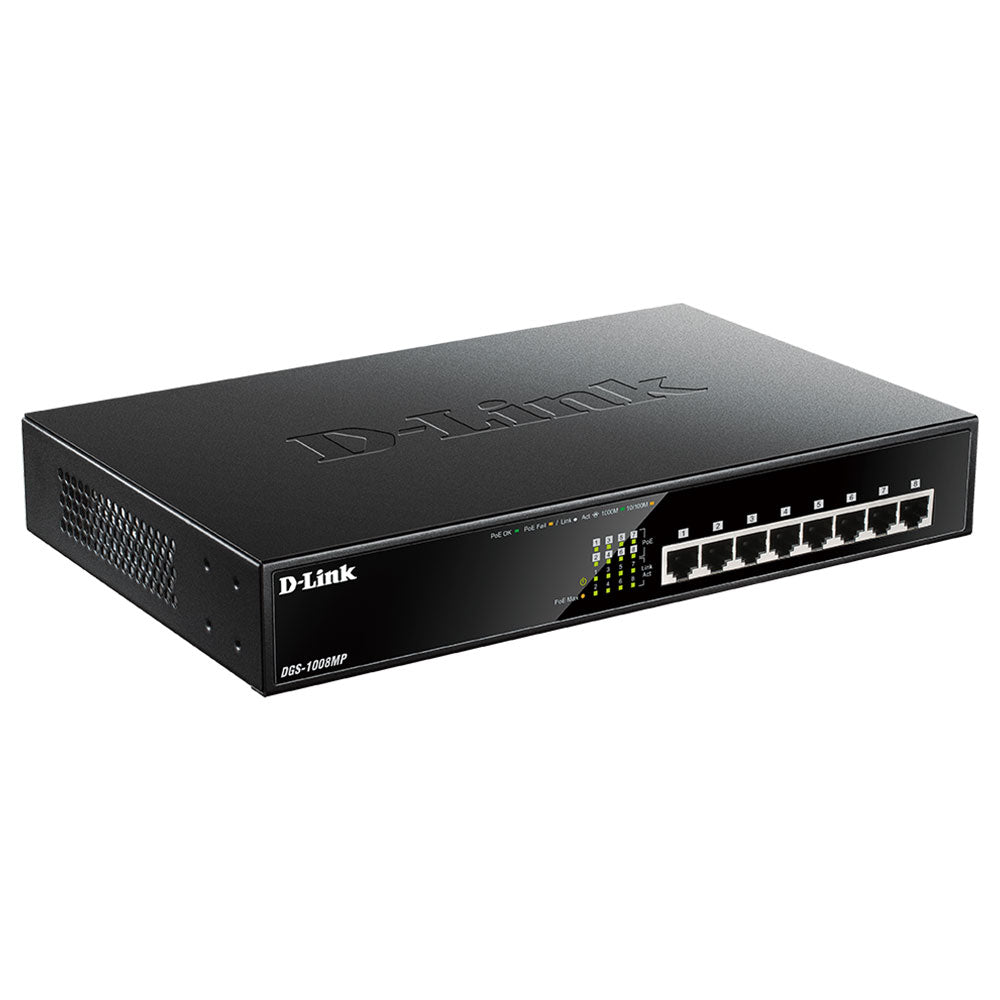 D-Link DGS-1008MP Unmanaged Desktop PoE Switch 8 Port 